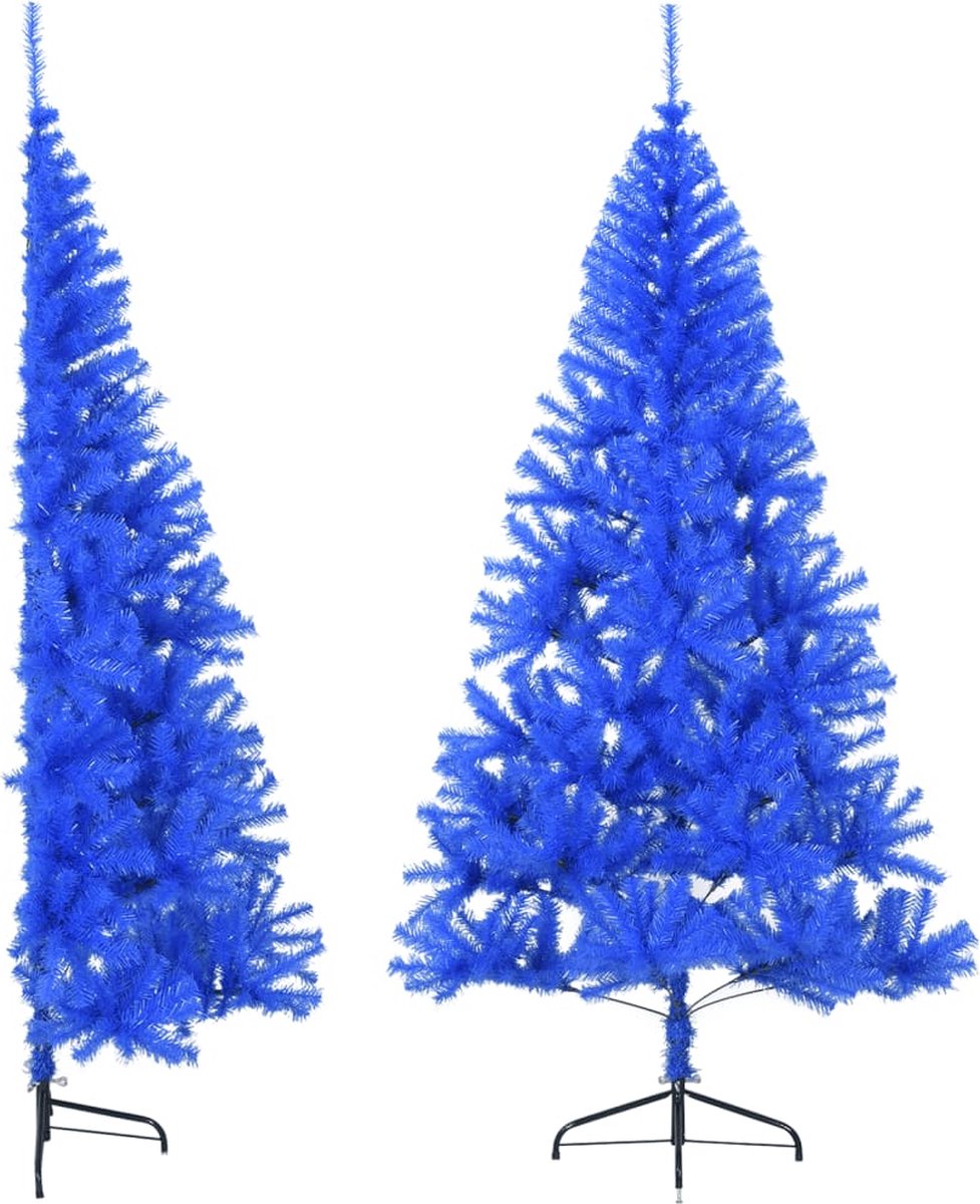 The Living Store Kunstkerstboom Half 210 cm PVC Blauw