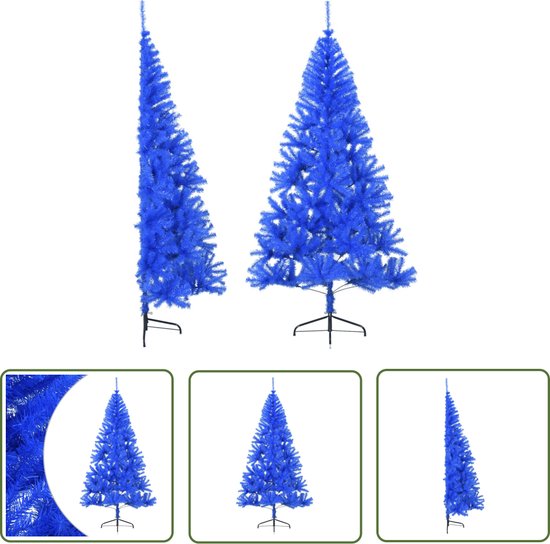 The Living Store Kunstkerstboom Half 210 cm PVC Blauw