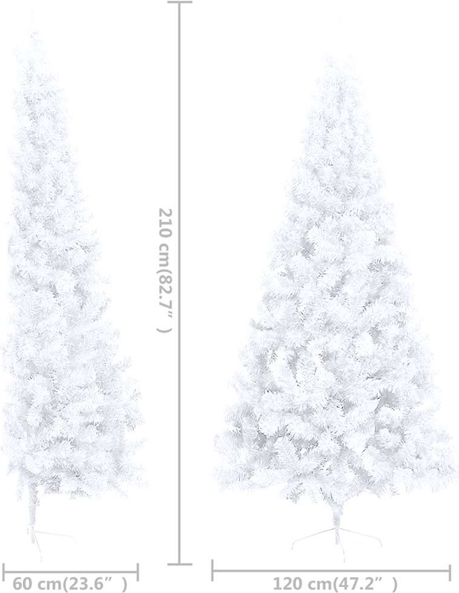 The Living Store Kunstkerstboom Half 210 cm Wit