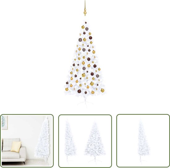 The Living Store Kunstkerstboom Half 210 cm Wit