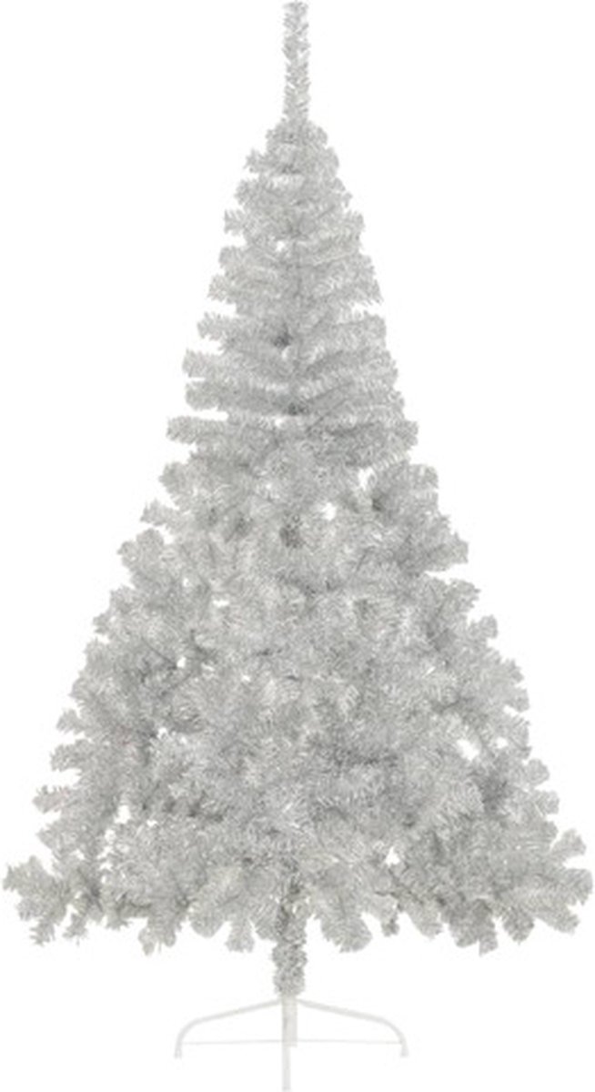 The Living Store Kunstkerstboom Half 210 cm Zilverkleurig