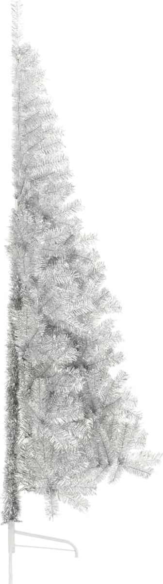 The Living Store Kunstkerstboom Half 210 cm Zilverkleurig