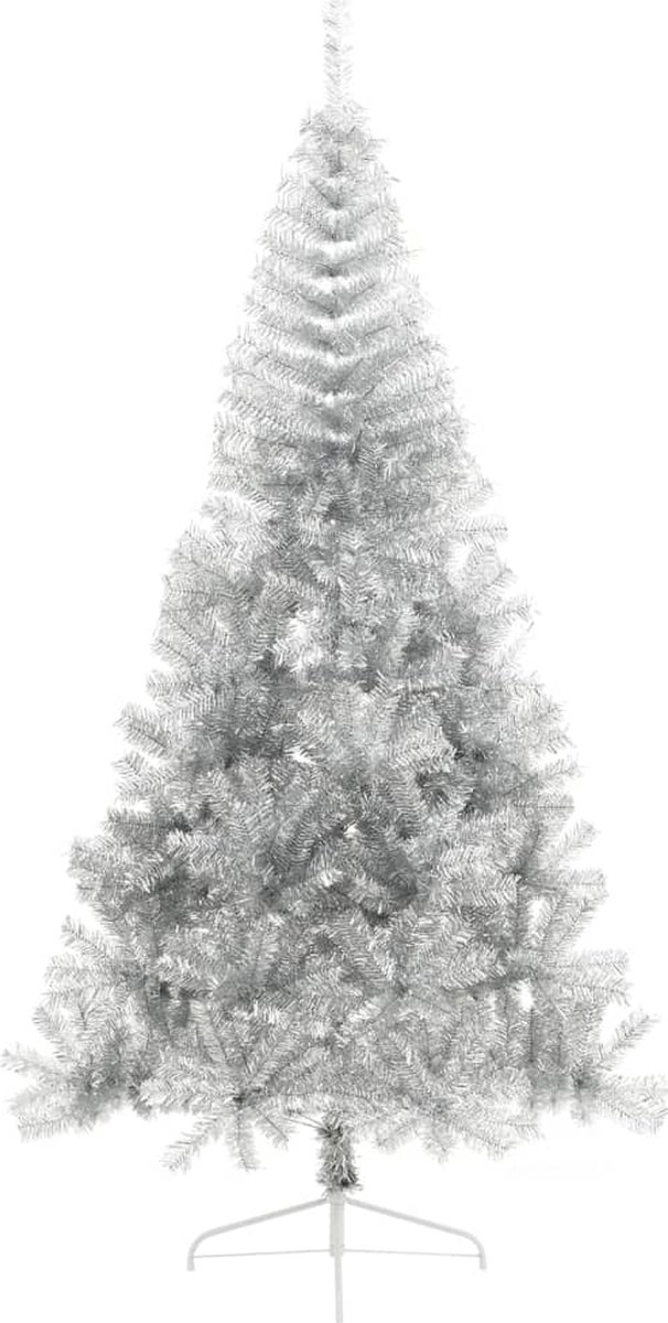 The Living Store Kunstkerstboom Half 210 cm Zilverkleurig