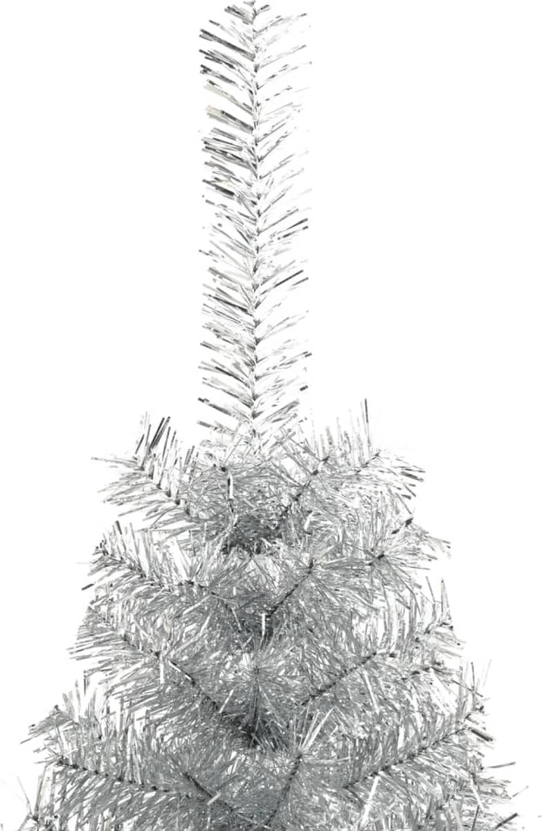 The Living Store Kunstkerstboom Half 210 cm Zilverkleurig