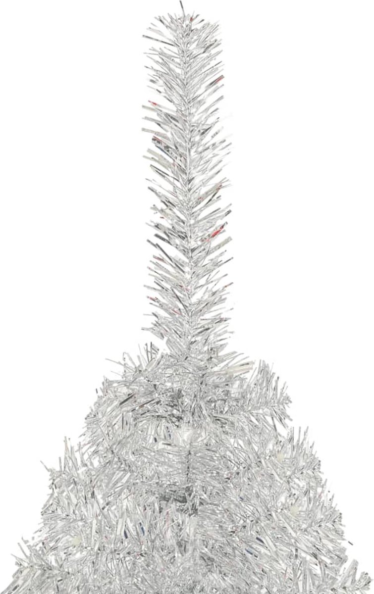 The Living Store Kunstkerstboom Half 210 cm Zilverkleurig