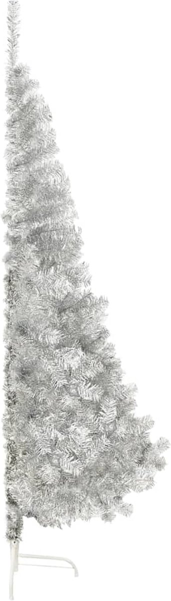 The Living Store Kunstkerstboom Half 210 cm Zilverkleurig