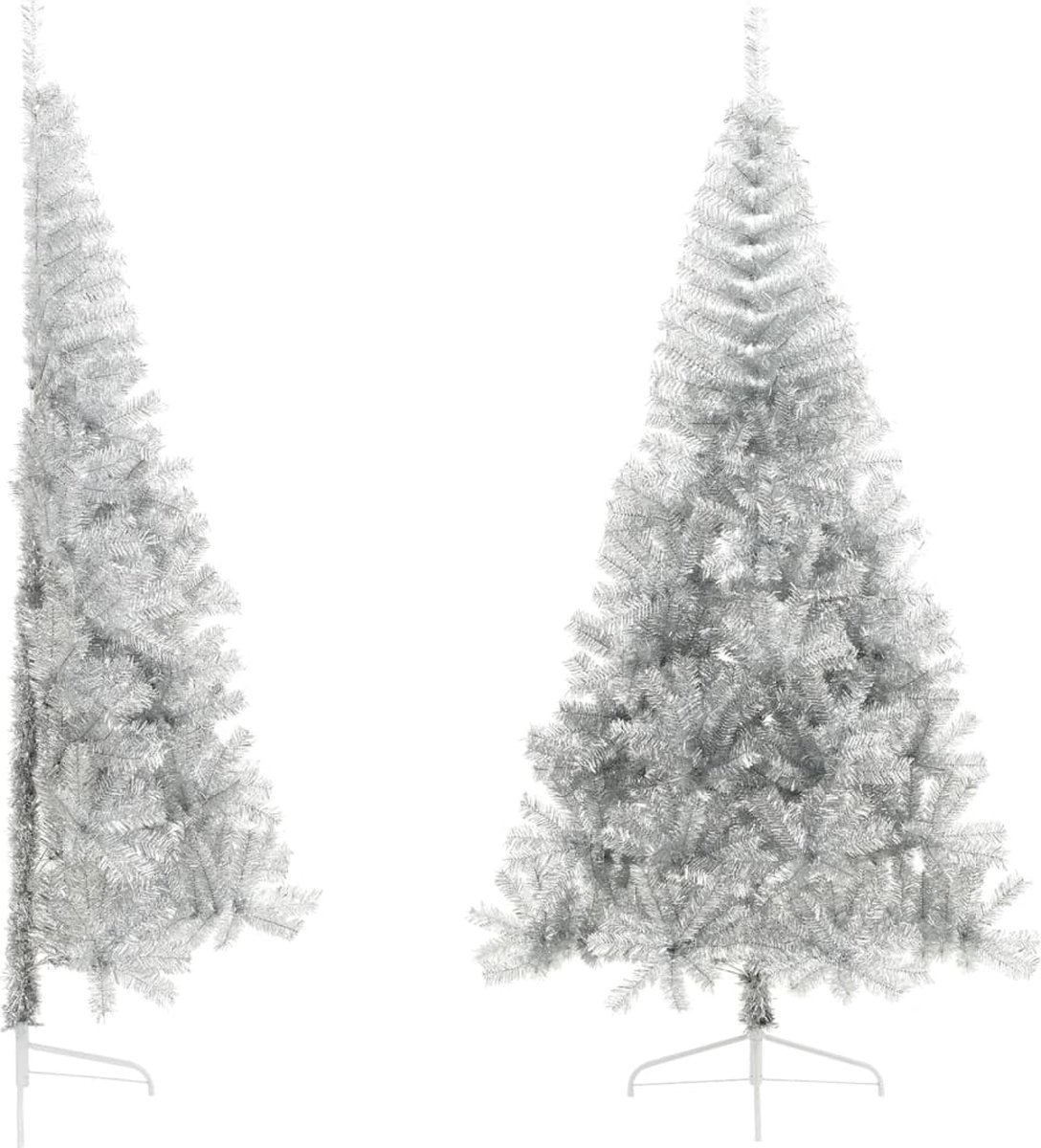 The Living Store Kunstkerstboom Half 240 cm Zilverkleurig