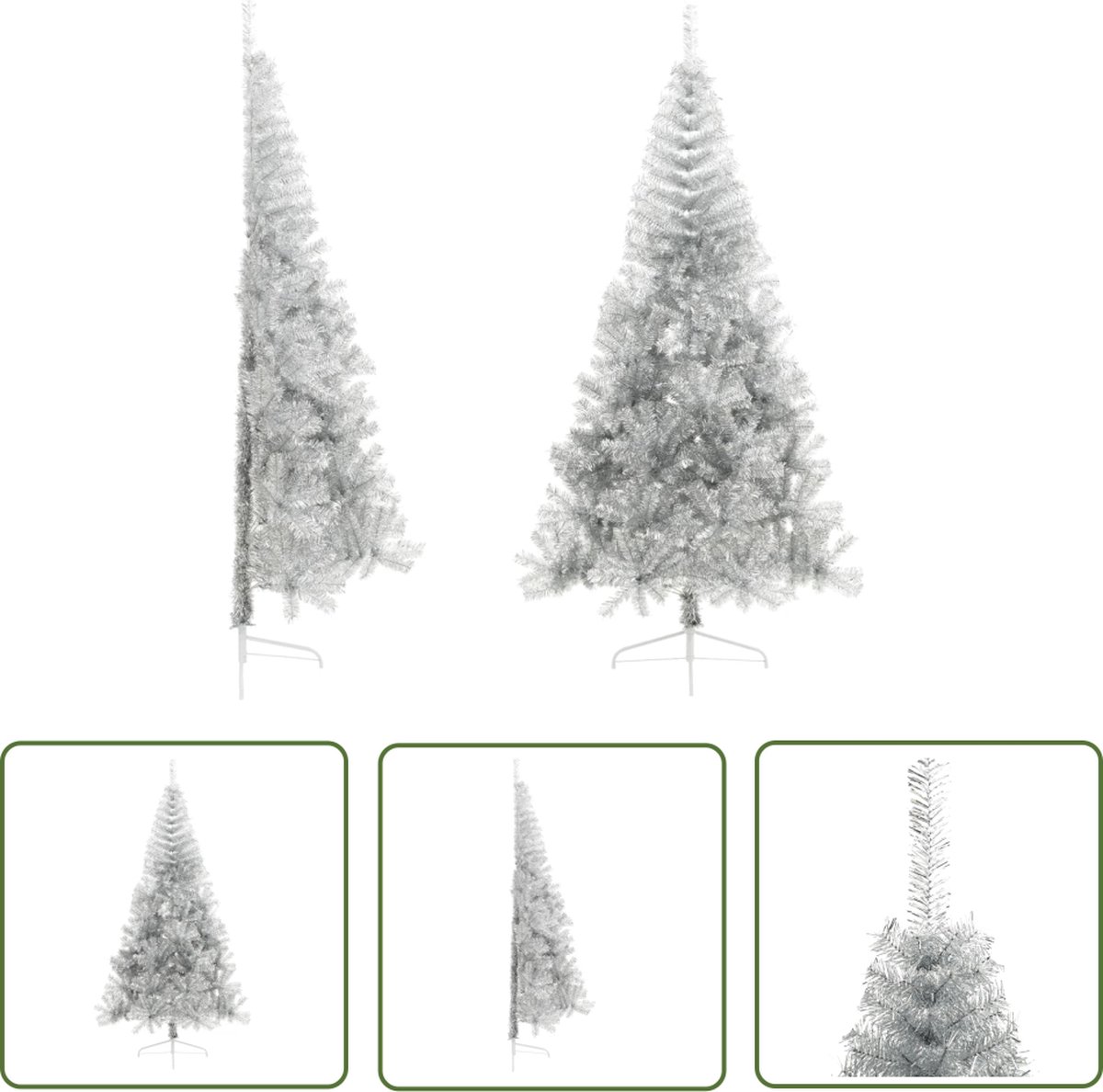 The Living Store Kunstkerstboom Half 240 cm Zilverkleurig