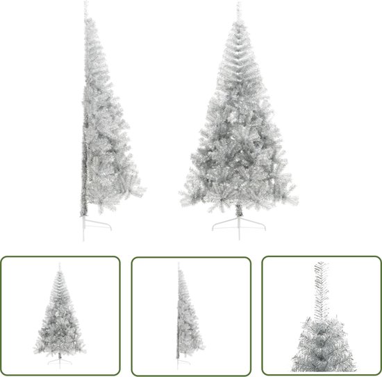 The Living Store Kunstkerstboom Half 240 cm Zilverkleurig