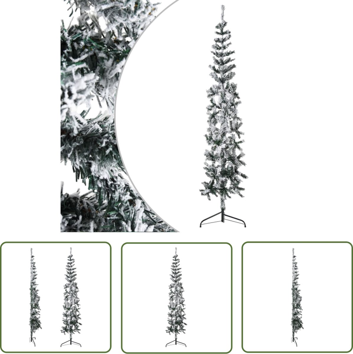 The Living Store Kunstkerstboom half met sneeuw smal 180 cm