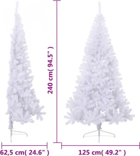 The Living Store Kunstkerstboom Half Rond 240 cm PVC Groen