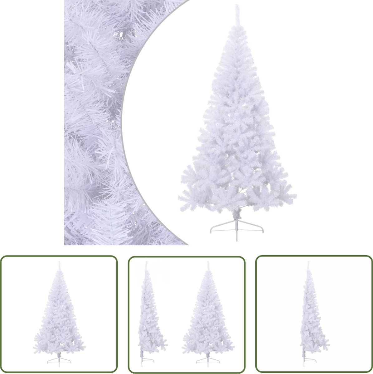 The Living Store Kunstkerstboom Half Rond 240 cm PVC Groen
