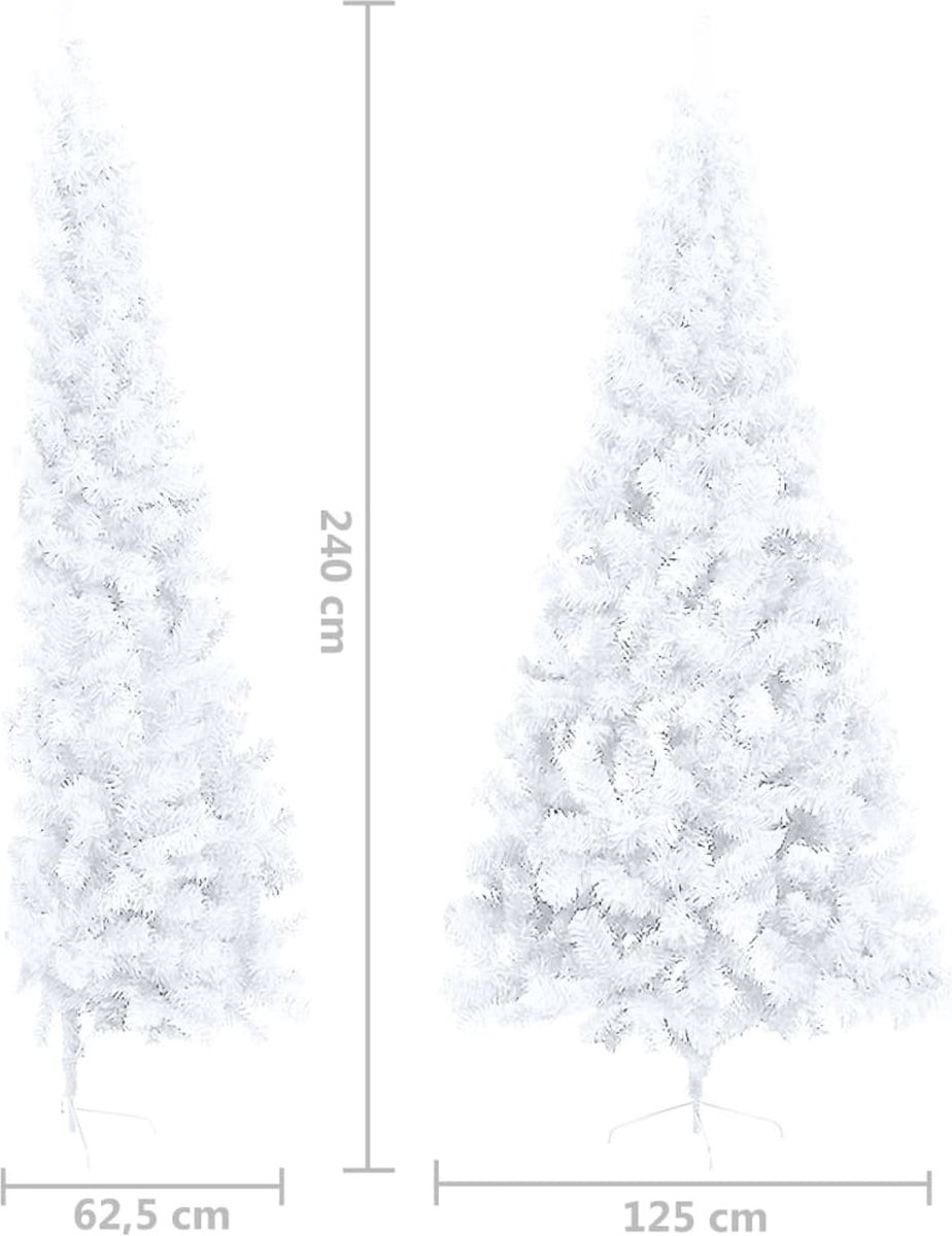 The Living Store Kunstkerstboom Half Rond 240 cm PVC Groen
