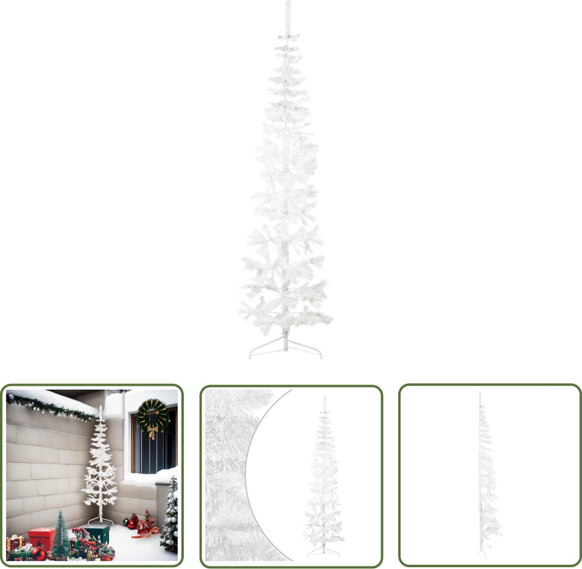 The Living Store Kunstkerstboom Half Smal 210 cm Wit
