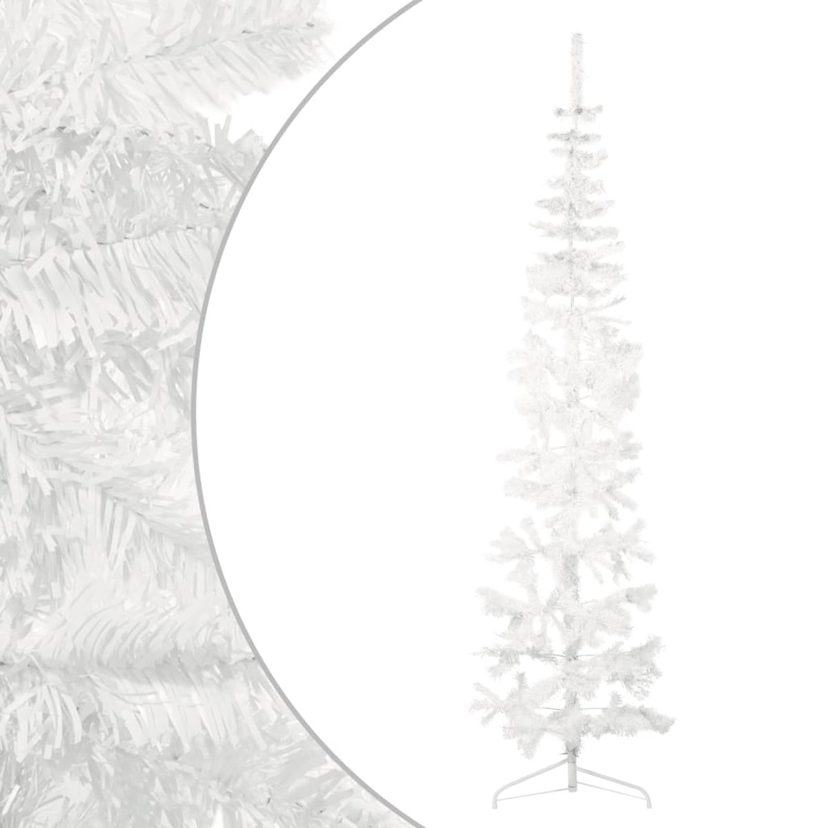 The Living Store Kunstkerstboom Half Smal 210 cm Wit