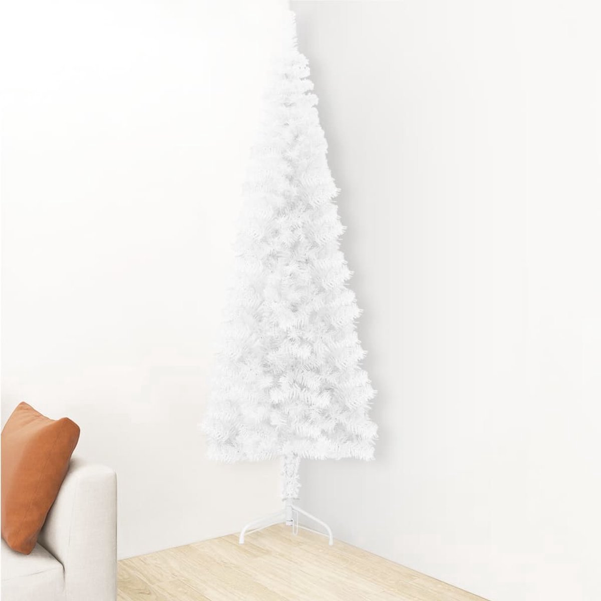 The Living Store Kunstkerstboom Half Smal 210 cm Wit