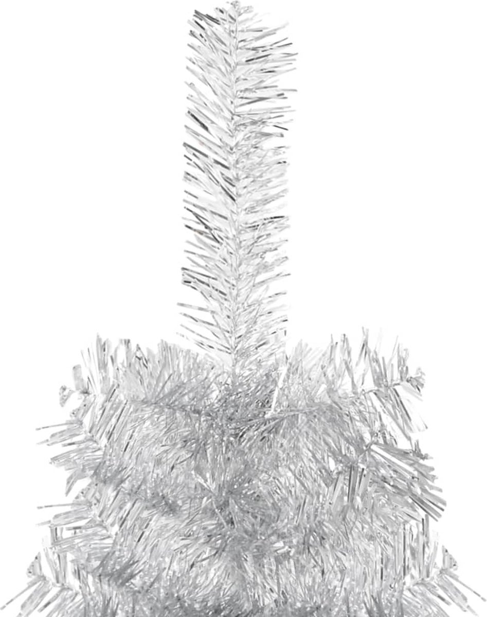 The Living Store Kunstkerstboom half smal 210 cm zilver