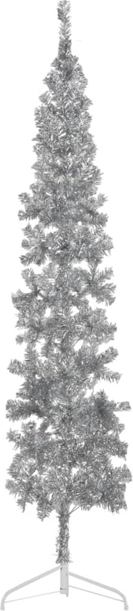 The Living Store Kunstkerstboom half smal 210 cm zilver