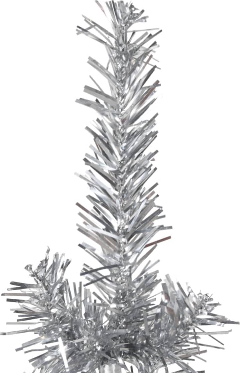The Living Store Kunstkerstboom half smal 210 cm zilver