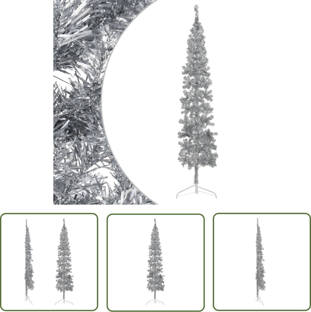 The Living Store Kunstkerstboom half smal 240 cm zilver