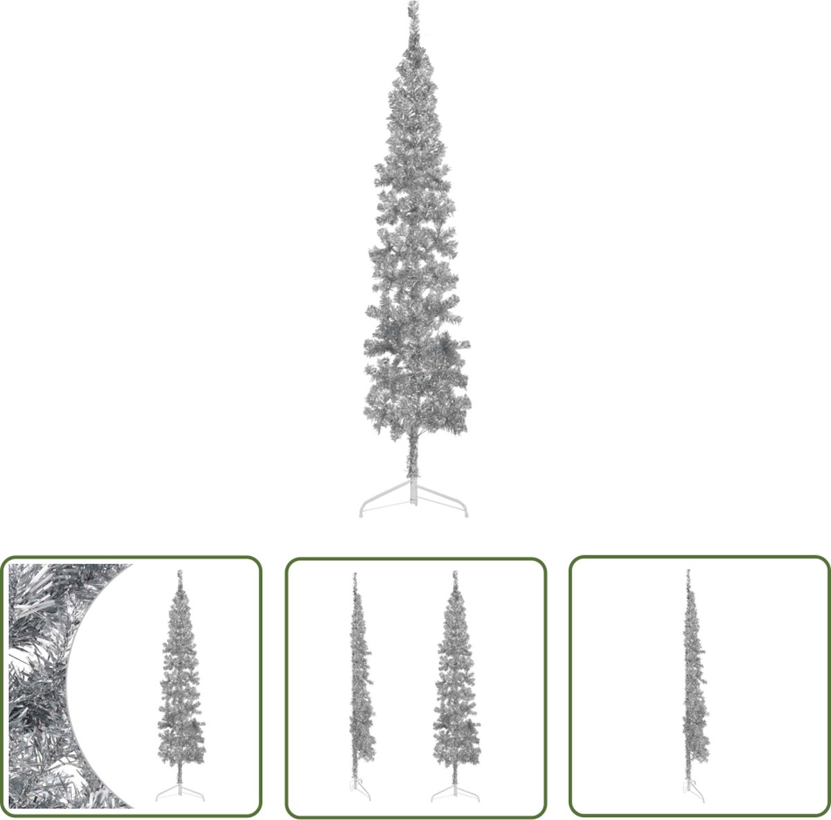 The Living Store Kunstkerstboom half smal 240 cm zilver