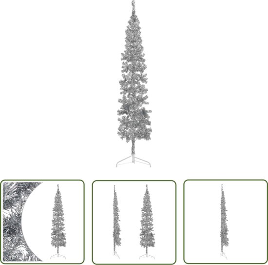 The Living Store Kunstkerstboom half smal 240 cm zilver