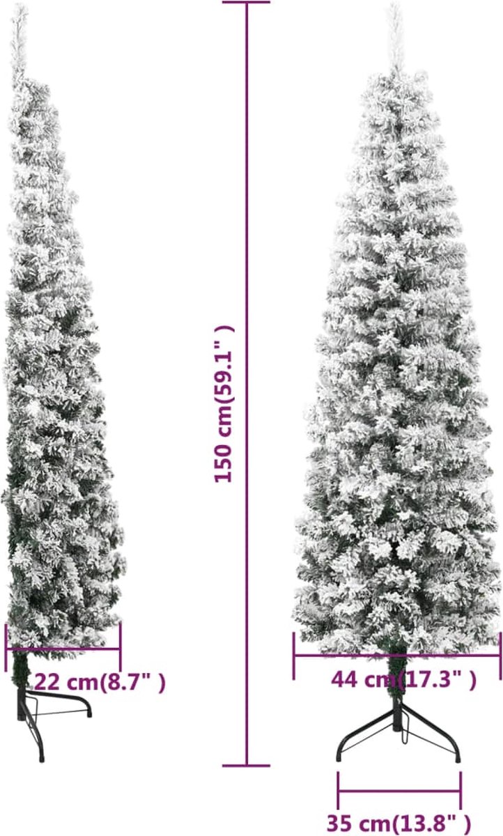 The Living Store Kunstkerstboom Half Sneeuw Smal 150 cm