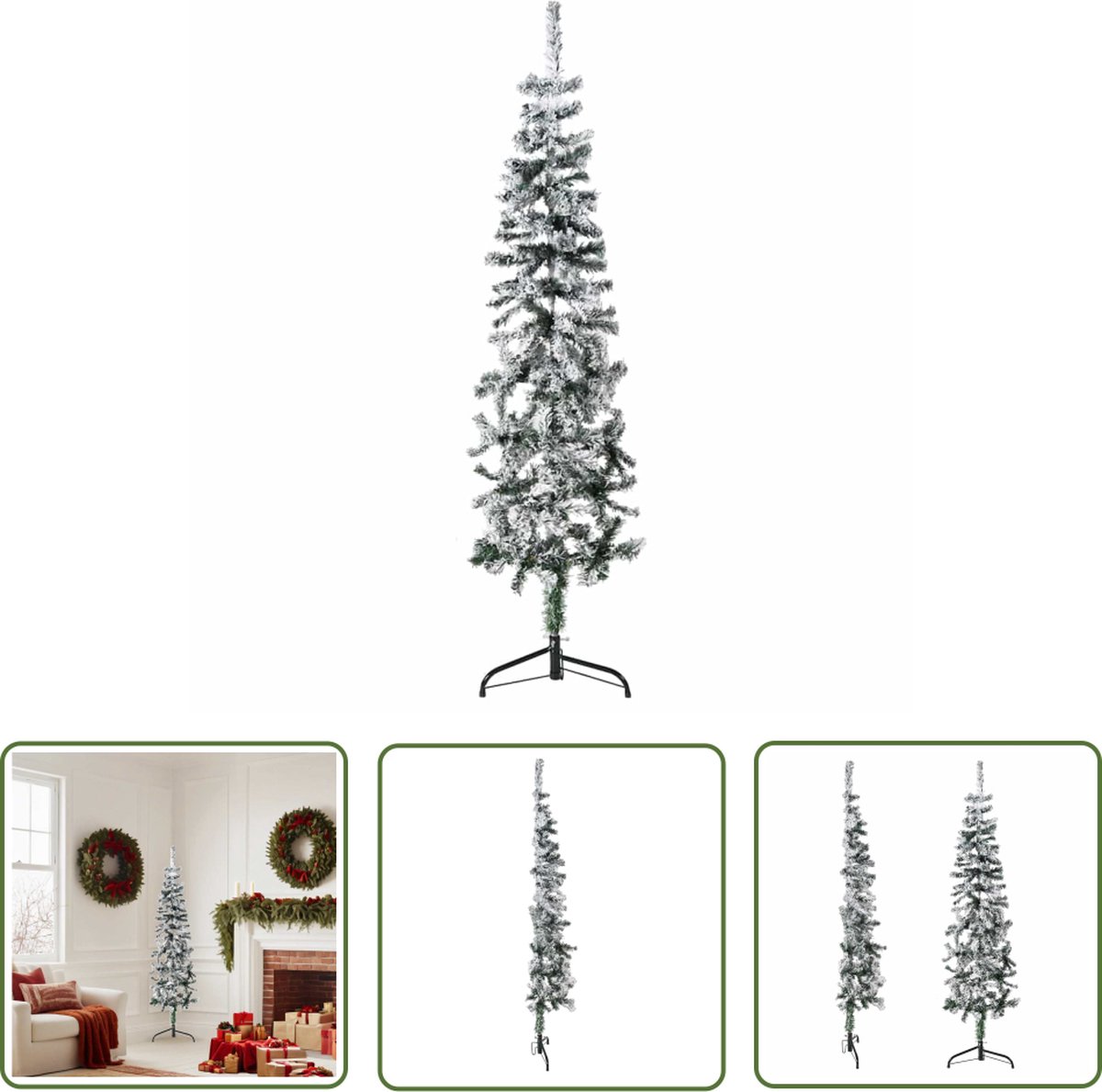 The Living Store Kunstkerstboom Half Sneeuw Smal 150 cm