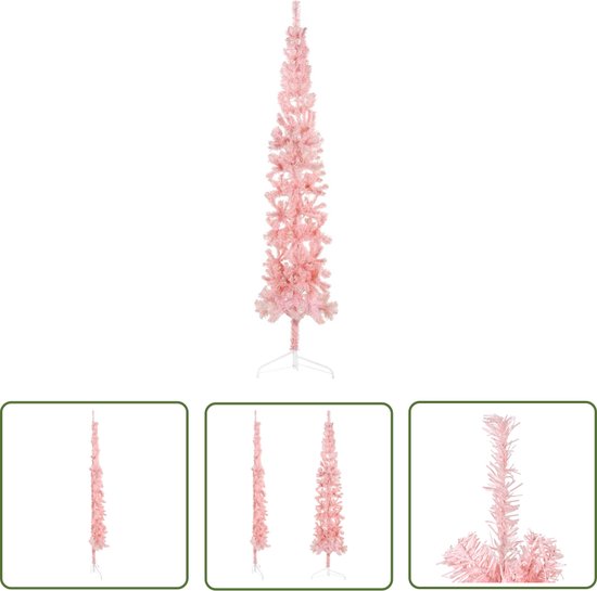 The Living Store Kunstkerstboom Halfsapn 210 cm Roze