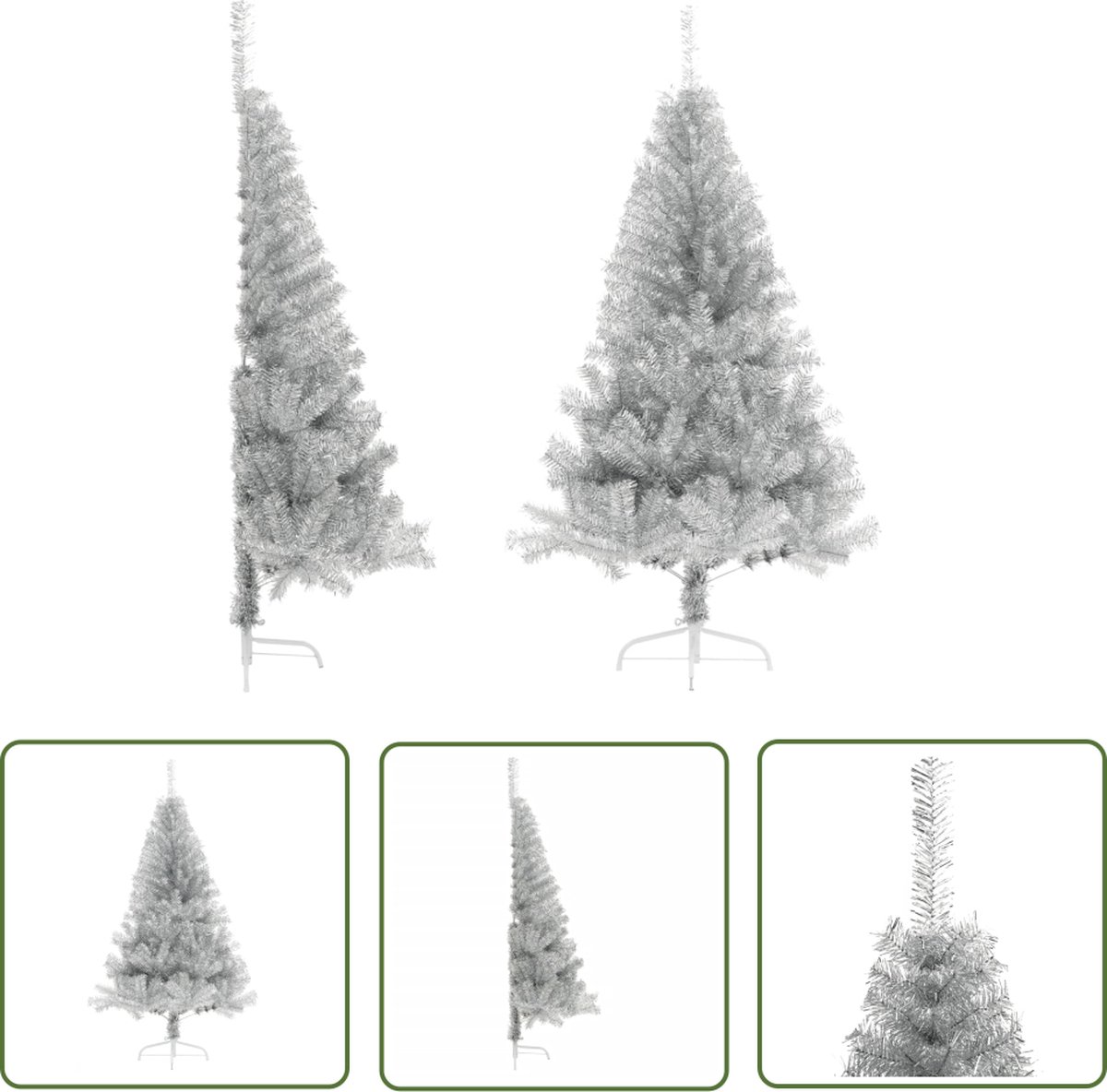The Living Store Kunstkerstboom Halve 180 cm Zilver