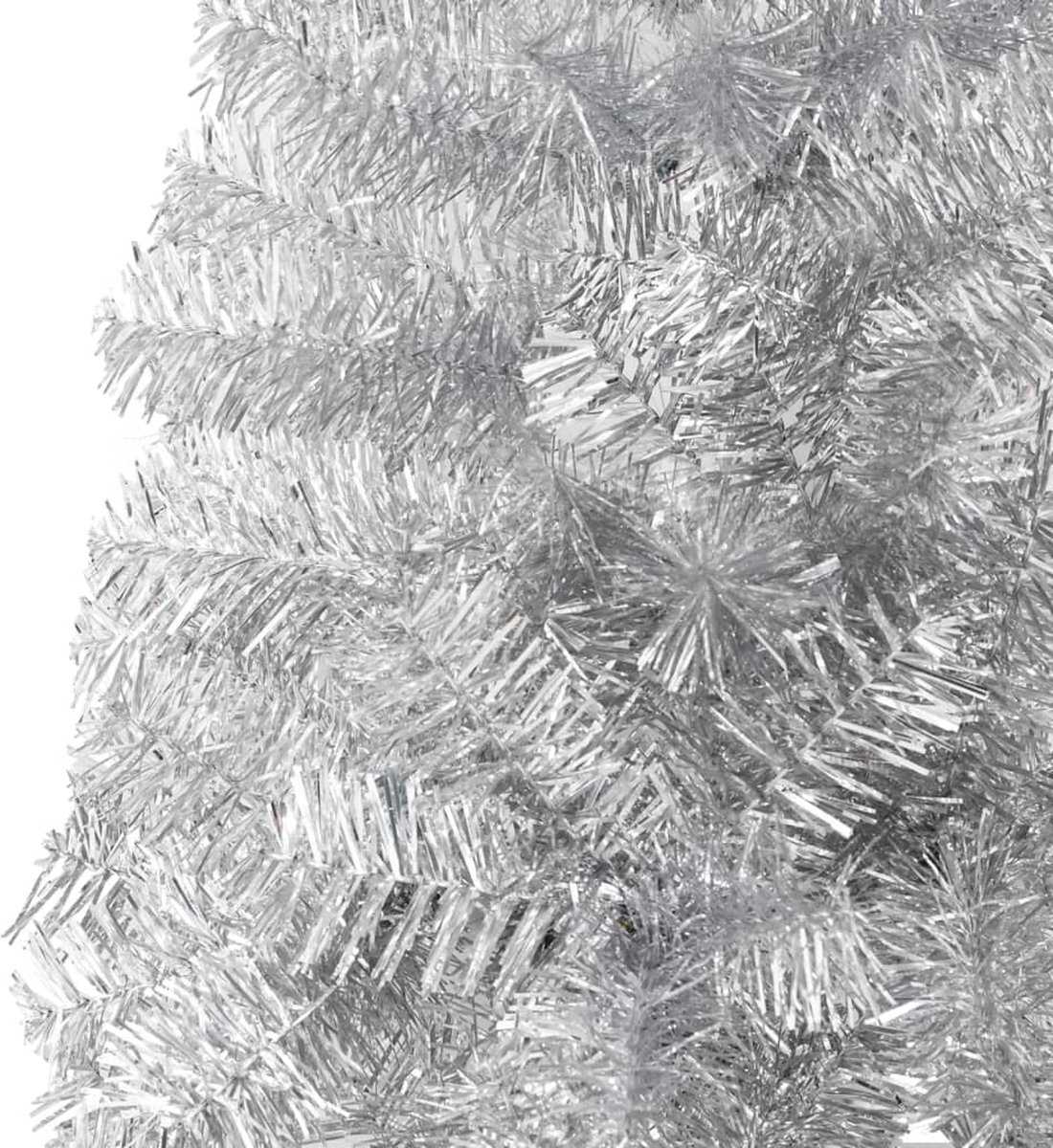 The Living Store Kunstkerstboom Halve Smalle Zilveren 120 cm
