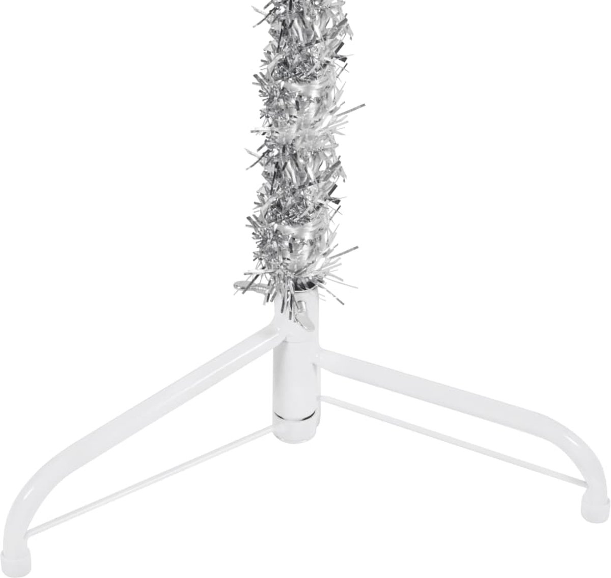 The Living Store Kunstkerstboom Halve Smalle Zilveren 120 cm