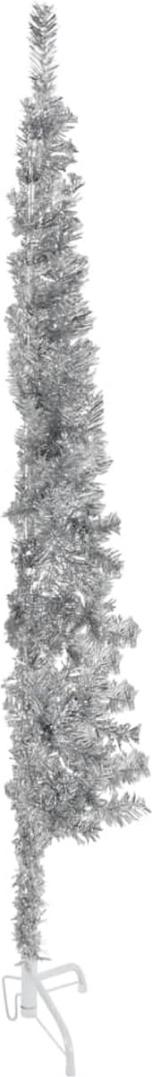 The Living Store Kunstkerstboom Halve Standaard 150 cm Zilverkleurig