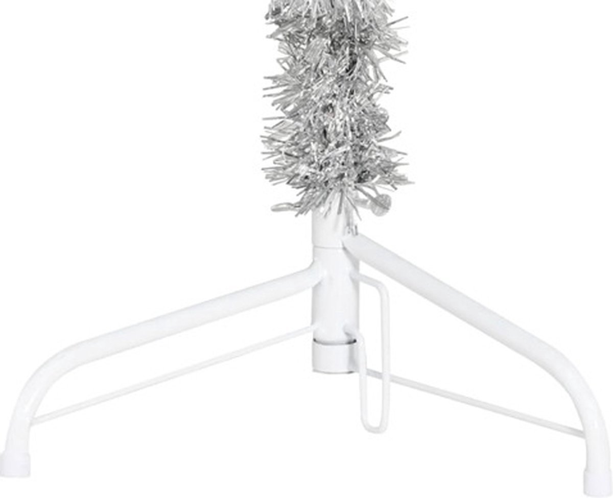 The Living Store Kunstkerstboom Halve Standaard 150 cm Zilverkleurig
