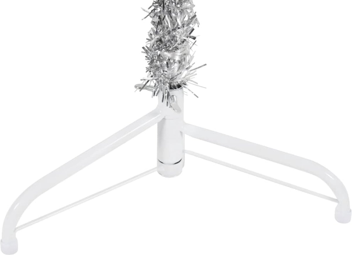 The Living Store Kunstkerstboom Halve Standaard 150 cm Zilverkleurig
