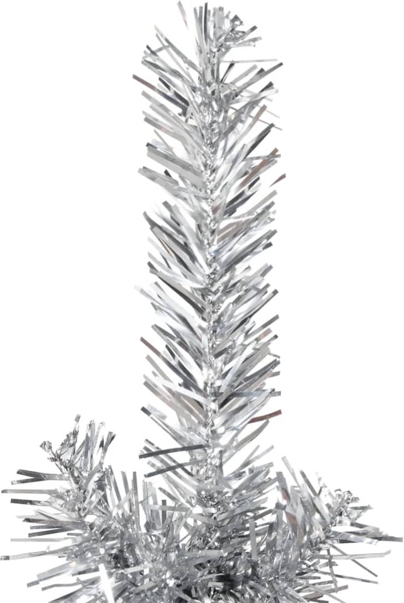 The Living Store Kunstkerstboom Halve Standaard 150 cm Zilverkleurig