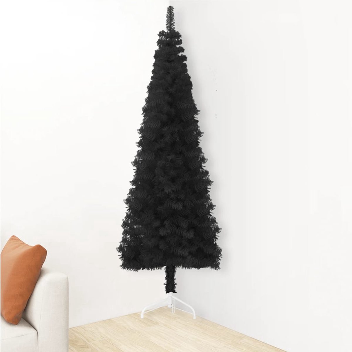 The Living Store Kunstkerstboom Halverend 180 cm Zwart
