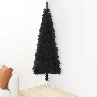 The Living Store Kunstkerstboom Halverend 180 cm Zwart