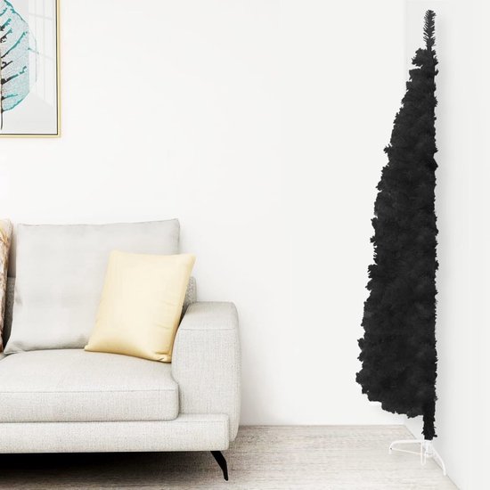 The Living Store Kunstkerstboom Halverend 180 cm Zwart