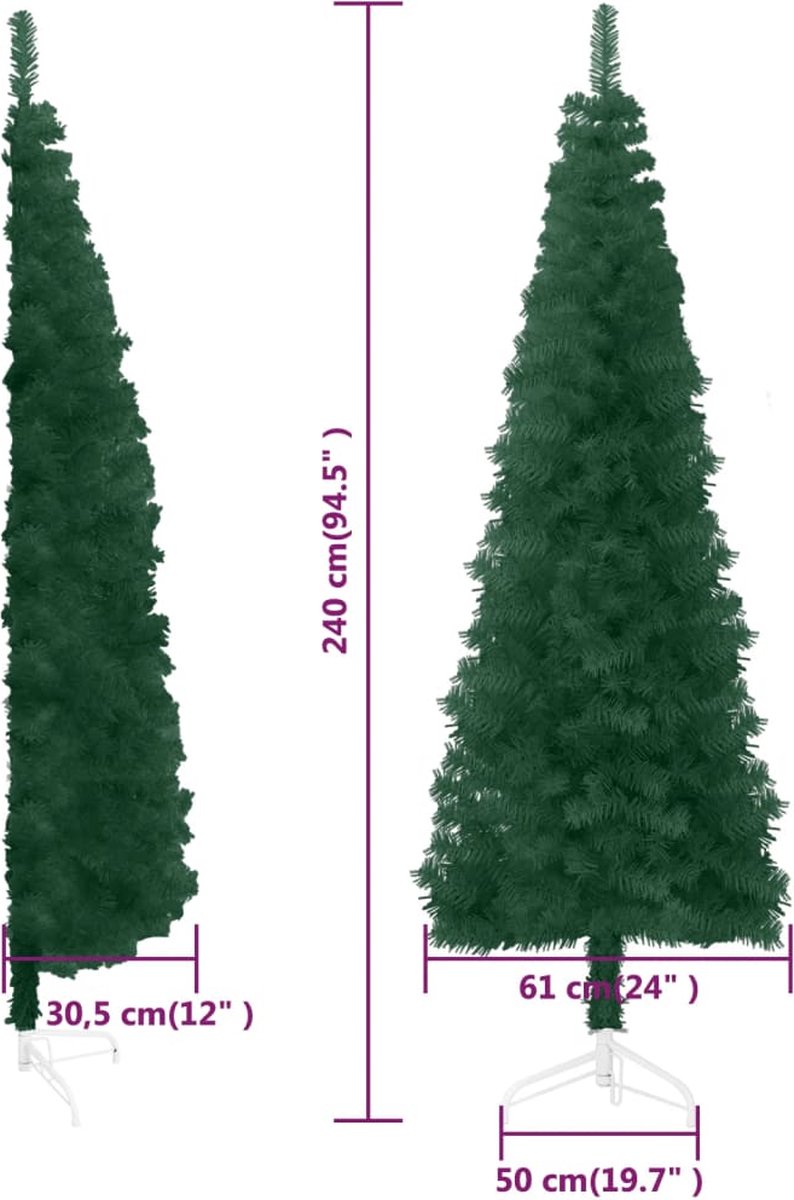 The Living Store Kunstkerstboom Halverende 240 cm Groen