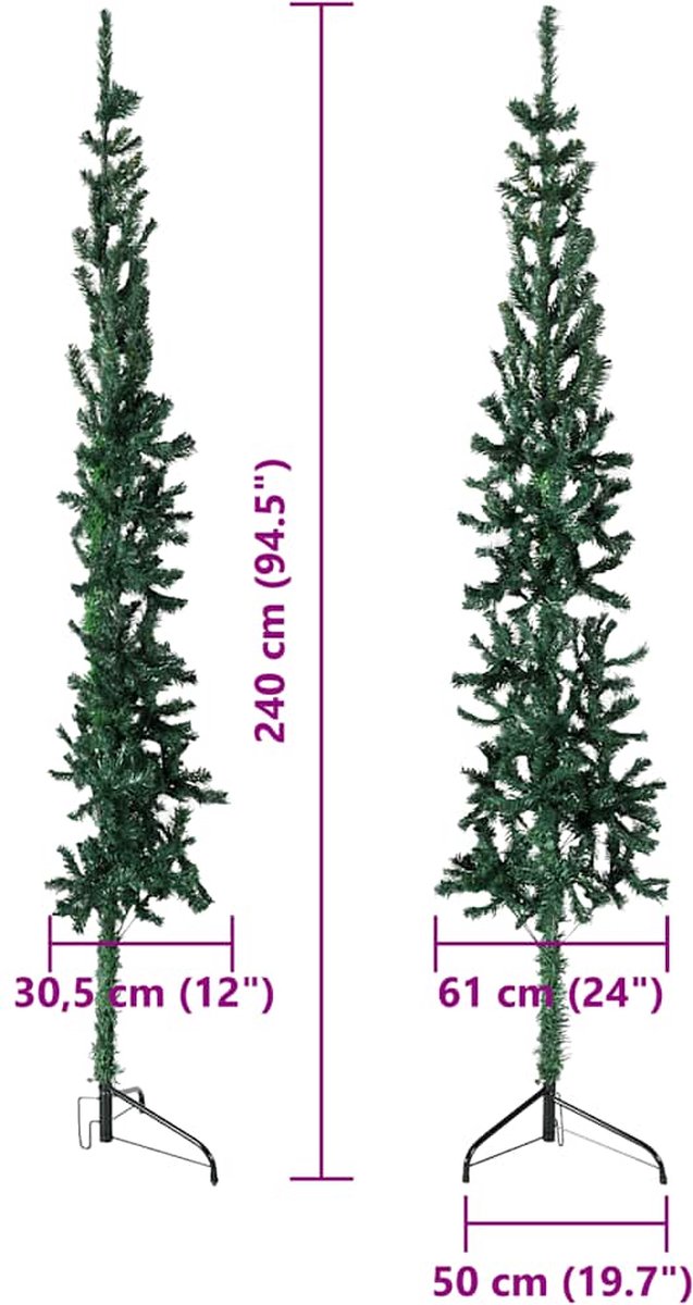 The Living Store Kunstkerstboom Halverende 240 cm Groen