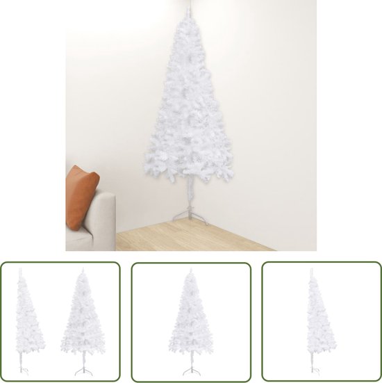 The Living Store Kunstkerstboom hoek 240 cm PVC wit