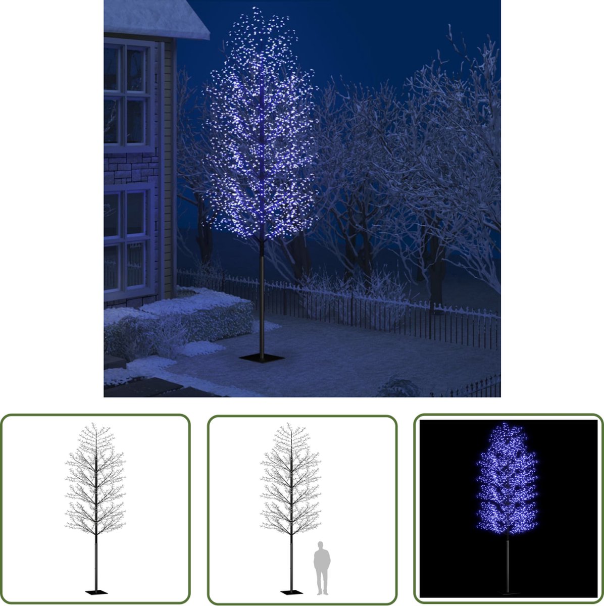 The Living Store Kunstkerstboom Kersenbloesem 500 cm LED blauw