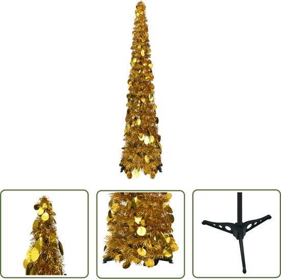 The Living Store Kunstkerstboom Pop-up 120 cm Goud