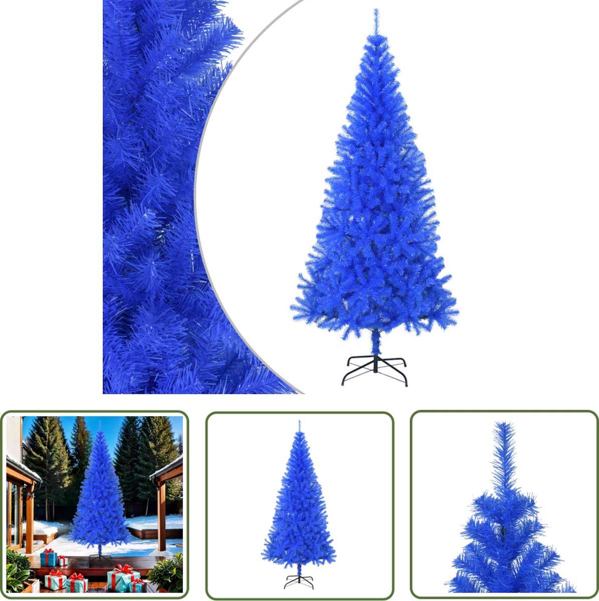 The Living Store Kunstkerstboom PVC 210 cm blauw