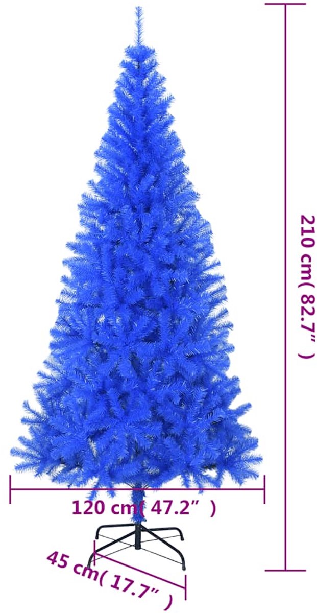 The Living Store Kunstkerstboom PVC 210 cm blauw
