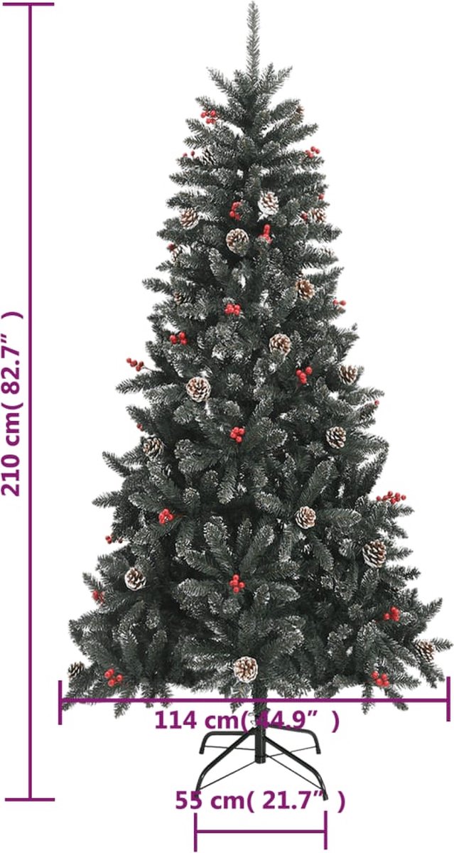 The Living Store Kunstkerstboom PVC 210 cm Groen