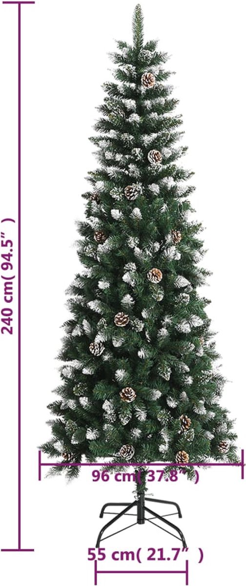 The Living Store Kunstkerstboom PVC 240 cm groen