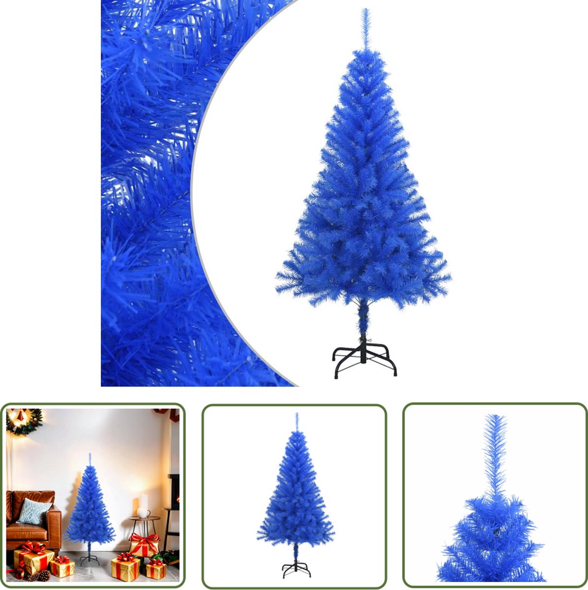 The Living Store Kunstkerstboom PVC blauw 120 cm