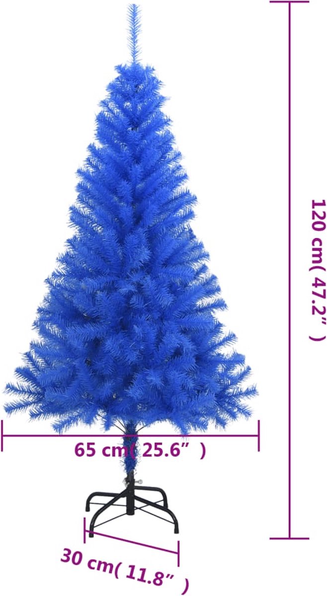 The Living Store Kunstkerstboom PVC blauw 120 cm